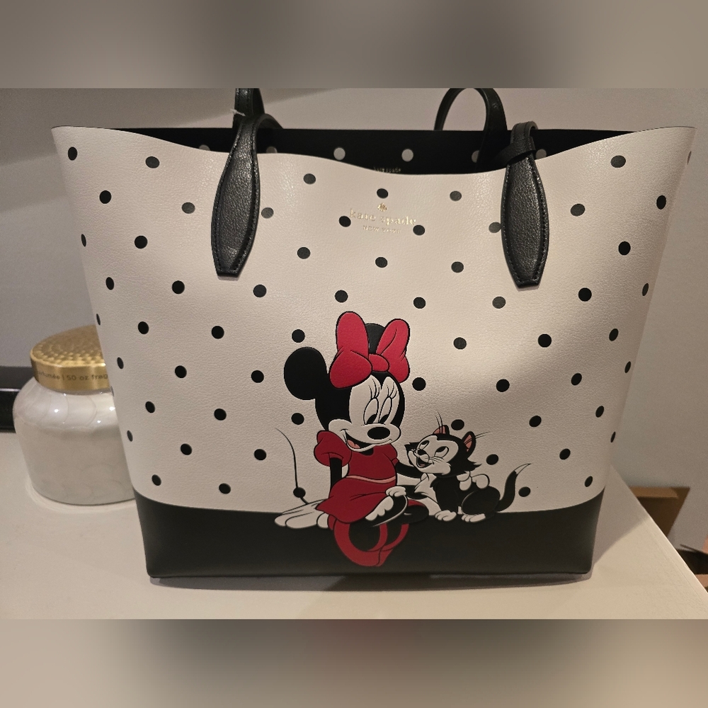 NWT Kate Spade Polka Dot Minnie Mouse Tote Bag  Reversable